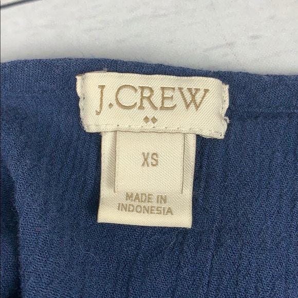 J. Crew blue sleeveless V neck top w/ fringe sz XS - Picture 4 of 7